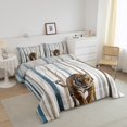 thumbnail image 3 of Erosebridal Tiger Print Bedding King Comforter Set, Black Reversible Down Comforter, Botanical Plant Decor, 3 of 6