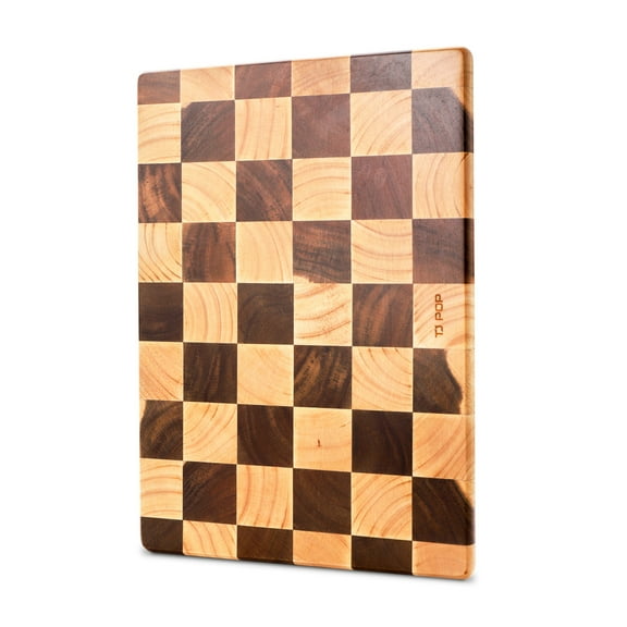 TJ POP Acacia Wood Cutting Board,End Grain Chopping Board, 14.5 x 10 x 0.8 Inch
