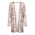 thumbnail image 4 of Pompotops Chemisier Décontracté à Manches Longues Imprimé pour Femmes avec Poche Cardigan Liquidation, 4 of 5