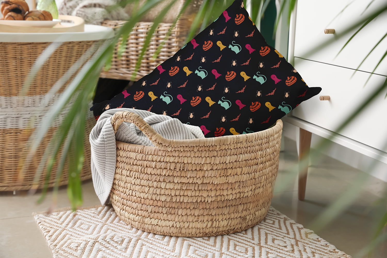20" x 14" Simply Daisy Halloween Halloween Critters Polyester Indoor/Outdoor Pillow, Black Qty 1
