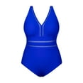thumbnail image 6 of Rivelino Plus Size One Piece Swimsuits for Women Sexy V Neck Backless Bathing Suit Mesh Sheer Tummy Control Swimwears, 6 of 9