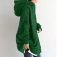 thumbnail image 5 of Trendy Olyvenn Womens Long Sleeve Sweatshirts Long Coat Tops Casual Plus Size Loose Women's Solid Color Hoodie Zipper Tops With Pockets Green XXL, 5 of 7
