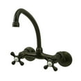 thumbnail image 1 of Kingston Brass Kingston 6-Inch Adjustable Center Wall Mount Kitchen Faucet Oil Rubbed Bronze, 1 of 4