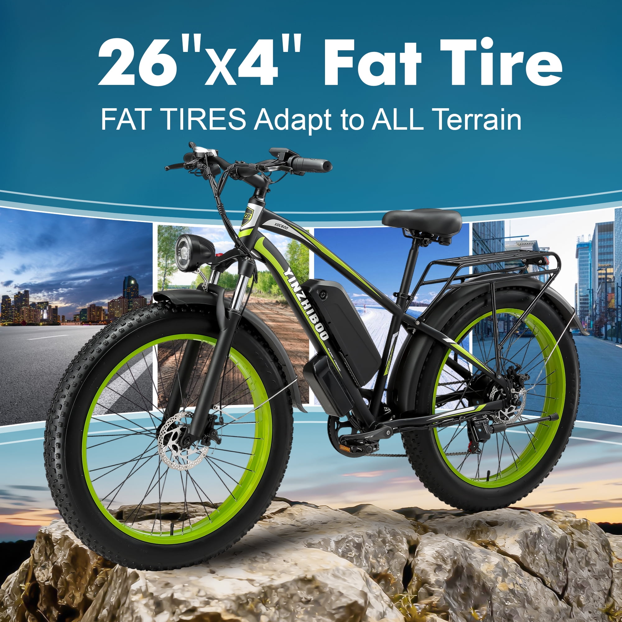 Electric Bike for Adults ,2000W Peak Motor, Off-Road E-Mountain Bike,32 MPH Max Speed 26"x4.0" Fat Tire E Bike,48V 17.5Ah Battery,UL2849