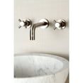 thumbnail image 2 of Kingston Brass KS8128DX Concord Double-Handle 3-Hole Wall Mount Bathroom Faucet in Brushed Nickel, 2 of 6