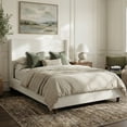 thumbnail image 4 of Noble House Queen Upholstered Wingback Headboard Platform Bed,White, 4 of 8