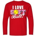 thumbnail image 3 of Inktastic I Love Softball with Softball Replacing O with White Text Long Sleeve Youth T-Shirt, 3 of 5