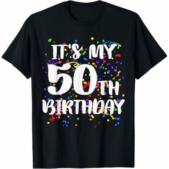 Greenink Its My 50th Birthday Shirt 50 Years Old Funny Gifts T-Shirt Men Women Crew Neck Short Sleeve Tees