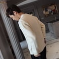 thumbnail image 4 of Suéter de otoño e invierno, abrigo, cárdigan de punto de color sólido para hombre, ropa superior informal ajustada para hombre, 4 of 6