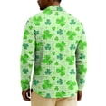 thumbnail image 6 of Men's St. Patrick's Day Shamrock Henley Long Sleeve Pullover Casual Top Shirt, 6 of 6