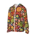 thumbnail image 2 of Pofeuu Hippie Peace Love Print Sun Protection Outdoor Lightweight Full Zip UV Cooling Hoodie Long Sleeve Summer Clothing for Outdoor Hiking-Small, 2 of 5