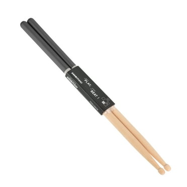 Maple Wood Drumstick 7A Anti Slip Handle Grips Drum Stick Black for Drumming Musical, 1 Pair