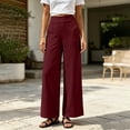 thumbnail image 4 of Plus Size Lounge Pants for Womens Fashion Solid Color Elastic Waist Pocket Full Length Pants, 4 of 7
