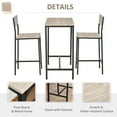 thumbnail image 5 of Nmkwnr Wood Tabletop Metal Frame Dining Table Set for 2, 1 Pack Kitchen Table and 2 Pack Chair, Beige, 5 of 9