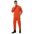 thumbnail image 2 of inhzoy Mens One Piece Work Jumpsuit Long Sleeve Zip-Up Mechanic Workwear Coveralls Orange XL, 2 of 9