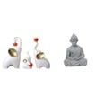 thumbnail image 1 of Esculturas de elefantes,Estatuas de elefantes,decoración del hogar,artesanías de cerámica,Figuras de elefantes familiares Adornos de escritorio,Estatua de mono,Estatua de Buda Mono para, 1 of 8