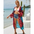 thumbnail image 5 of EDOLYNSA Tie-dye Kimono Cover-up for Women Open Front Summer Cardigan Long Sleeve Bathing Suit Coverups, 5 of 7