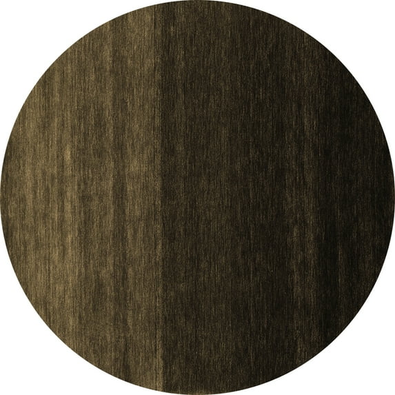 Ahgly Company Indoor Round Abstract Brown Contemporary Area Rugs, 8' Round