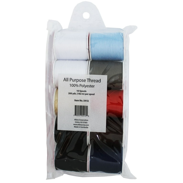 Allary White 100% Polyester Sewing Thread, 200 yd 