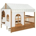 thumbnail image 4 of Full Size House Bed with 2 Large Drawers, Side Bookshelf with LED Strip, 4 of 5