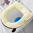 thumbnail image 1 of Fwttom Coussin de Siège de Toilette Domestique Utilisation Housse de Siège de Toilette Tricotée Saison Lavable Coussin de Siège de Toilette Forme en O, 1 of 6