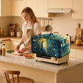 thumbnail image 3 of Renewold Countertop Appliance Cover for Toaster Oven with Accessory Pockets, Dust-Proof Stain-Resistant Home Kitchen Decor Fits Machine Up to 20.5 x 16.5 x 10 Inches, Peacock Blue, 3 of 7