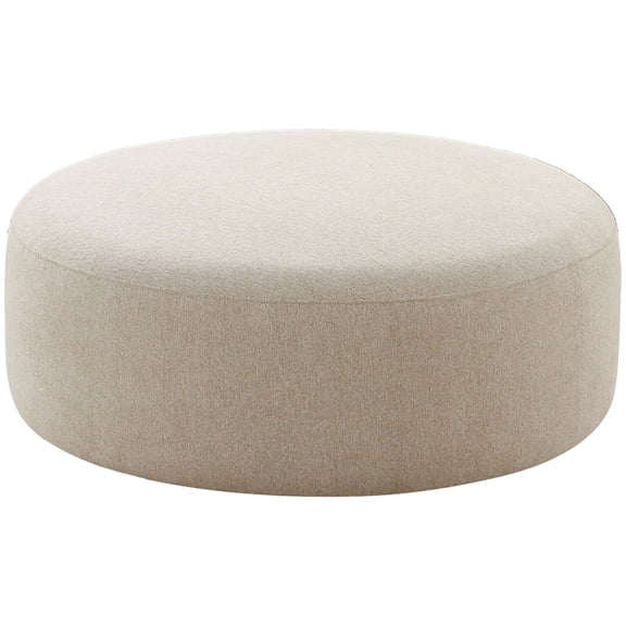 Broohah Beige Micro-Herringbone Ottoman