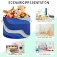 thumbnail image 4 of Round Toy Storage Basket Foldable Storage Basket for Home Decor Laundry Basket20" x 14" Navy Blue Color Palette, 4 of 6