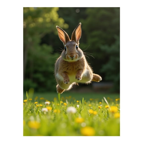 Diamond Art Kits for Adults, Rabbit Hopping Meadows Sunlight 5D Diamond Painting Kits for Adults Beginners, DIY Full Drill Diamond Painting, Gem Art and Crafts 12x16