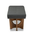 thumbnail image 4 of Baxton Studio Theo Mid-Century Modern Dark Gray Fabric Upholstered Walnut Finished Bench, 4 of 8