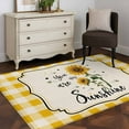 thumbnail image 5 of Vintage Sunflowers Washable Area Rug 4 x 6 ft Yellow Plaid You Are My Sunshine Country, Soft Non Slip Rugs Stain Repellent Indoor Felt Carpet for Living Dining Room Bedroom Home Office, 5 of 9