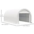 thumbnail image 3 of Outsunny 10' x 16' Carport Storage Tent Anti-UV PE Portable Garage, White, 3 of 10