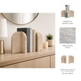 thumbnail image 5 of Marble Arched Book Ends for Shelves - Modern Book Accessories for  Bookshelf Libray Decor - Decorative Bookends Display for Office Library, Desk or Living Room Accent - Set of 2, 6", Tan, 5 of 11