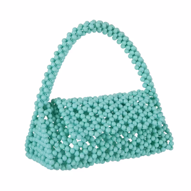 Jade, variant on Candy Color Acrylic Beaded Hollow Handbag Evening Clutch Triangle Bags for Wedding Party