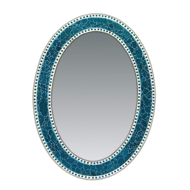 DecorShore 32.5 in. x 24.5 in. Decorative Wall Mirror, Oval Frame