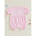 thumbnail image 3 of SUNSIOM Baby Girls Romper, Short Sleeve Crew Neck Embroidery Boots Letters Infant Bodysuit Summer Clothes, 3 of 6