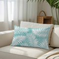 thumbnail image 6 of Teal Green Palm Leaf Throw Pillow Cover 20 x 26 Inch Decorative Pillow Cover Summer Coastal Botanical Tropical Lumbar Pillowcase Seasonal Rectangle Cushion Case for Couch Sofa Bed Living Room, 6 of 9