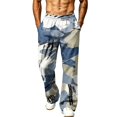 thumbnail image 2 of Hsovts Camo Pants for Men Relaxed Fit Loose Drawstring Straight Leg Workout Casual Sweatpants Athletic Pant with Pockets Coffee S, 2 of 7