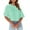 Light Green, variant on Women Half Sleeve Cropped T-Shirts Drop Shoulder Crop Tops Solid Color Basic Tees