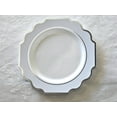 thumbnail image 5 of " OCCASIONS " 640 Piece set (80 Guests)-Heavyweight Wedding Party Disposable Plastic Plate Set - 80 x 10.5'' + 80 x 8''+Silverware+Cups+Napkins (Imperial in White/Baby Blue & Silver), 5 of 8