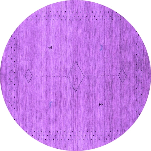 Ahgly Company Indoor Round Abstract Purple Contemporary Area Rugs, 5' Round