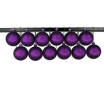 12 Pack 100mm 4" Purple Glitter Ball Ornament with Wire