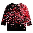 thumbnail image 5 of Girls Tops Valentine's Day Cute Graphic Casual Blouses Crew Neck 3/4 Sleeve Shirts Kids Clothes Girls Size 3-12, 5 of 5
