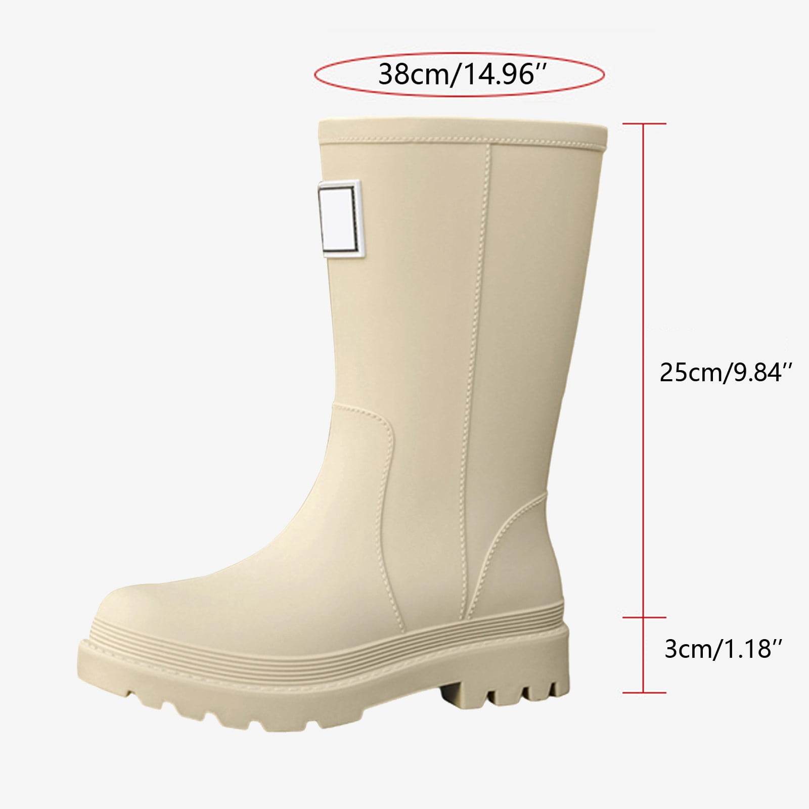 KANG Women's Mid Calf Rain Boots Slip Fashion Rubber Shoes With Thick Sole Rain Boots Collar Gardening Boots Ultra Lightweight Portable Garden Shoes