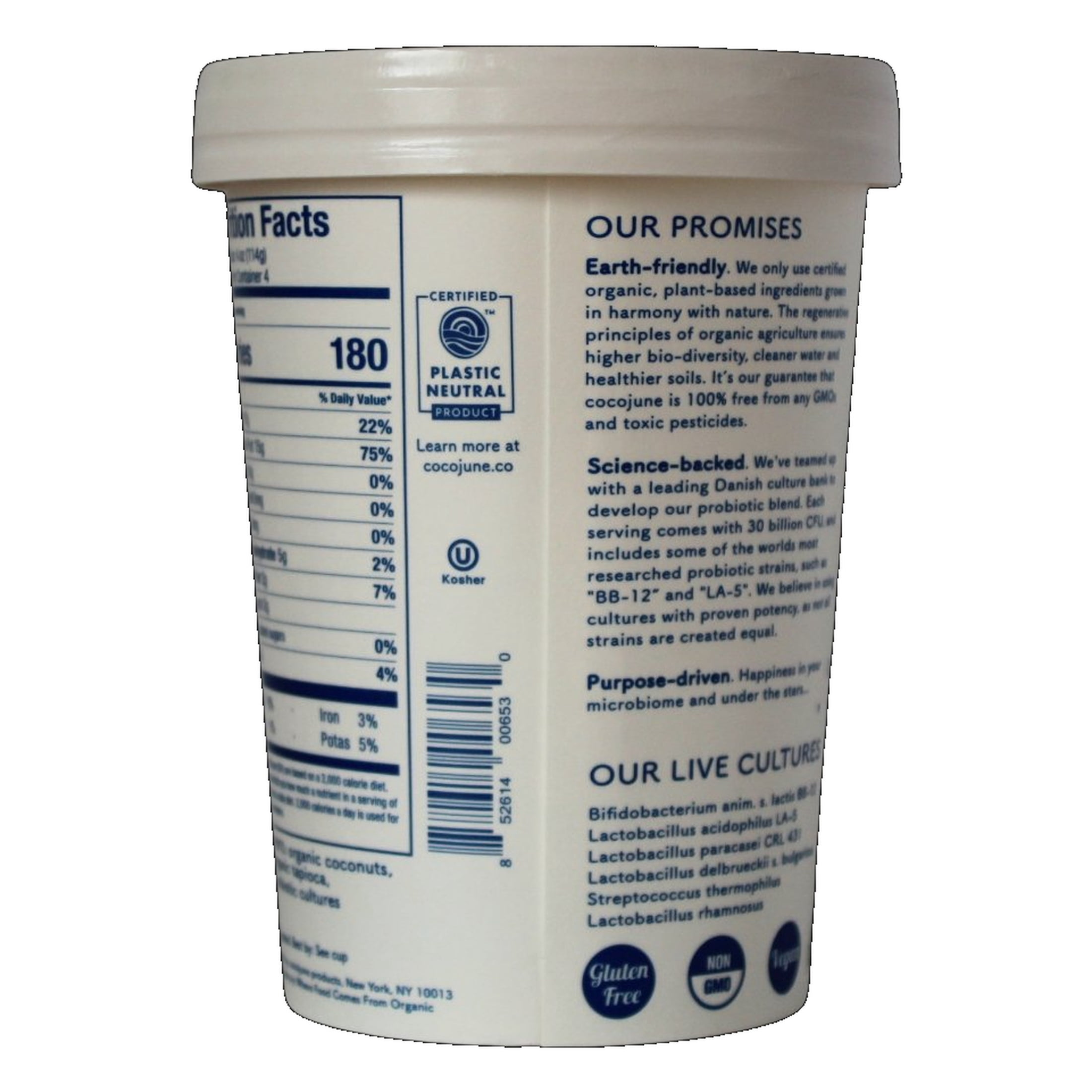 Cocojune - Organic Cultured Coconut Dairy-Free Plant Based Probiotic Blend Non GMO Gluten Free Yogurt, Pure Coconut, 16 oz