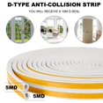 thumbnail image 3 of Portes et Fenêtres Résistantes aux Intempéries Évitement des Collisions Bande Météo Autocollante Insonorisé D-Forme Bande de Joint Intérieur Bande de Mousse Gap Blocker Total 32.8Ft de Long, 3 of 8