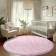 thumbnail image 2 of SARAG 8x8ft Round Rug for Bedroom,Furry Carpet for Children Kids Room,Pink, 2 of 8