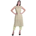 thumbnail image 5 of Moomaya Peter Pan Collar Sleeveless Kurta With Pants 2-Pcs Ethnic Suit Set For Women, 5 of 7
