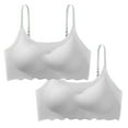 thumbnail image 2 of Sentmoon 2 Pieces Sports Bras for Women High Support Sleep Bralettes No Underwires Adjustable Strap Embroidered Seamless Breathable T Shirt Bra Soft and Comfortable for Daily Commute Gray XXL, 2 of 5