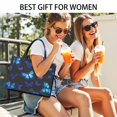 thumbnail image 5 of Large Capacity Tote Bag,Black Blue Butterfly Pattern Handbag Fashion Luxury Tote Bag,15.7"x13"x 5.1" Inches,Laptop Compatible, 5 of 6